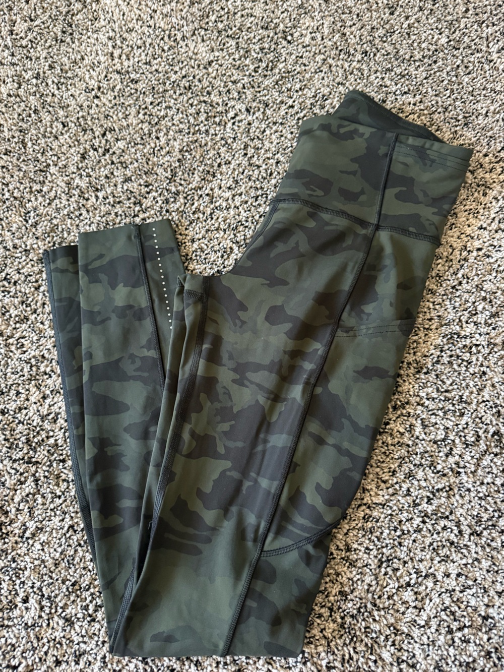 lululemon athletica Green and Black Camo Leggings